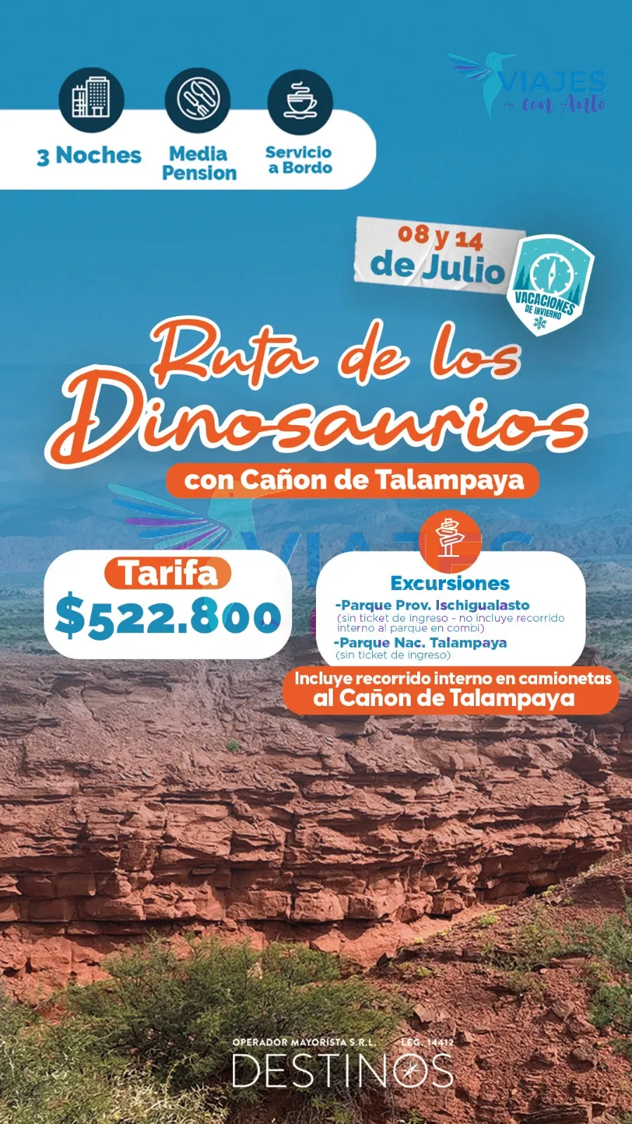 Ruta de los Dinosaurios con Cañón de Talampaya
