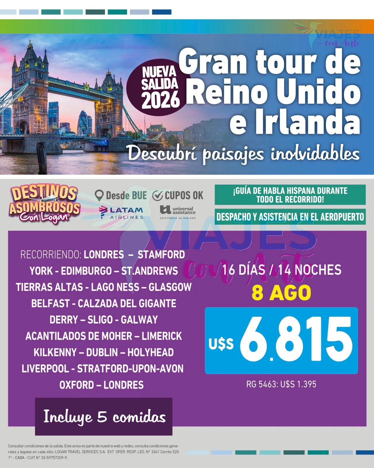 Gran tour de Reino Unido e Irlanda