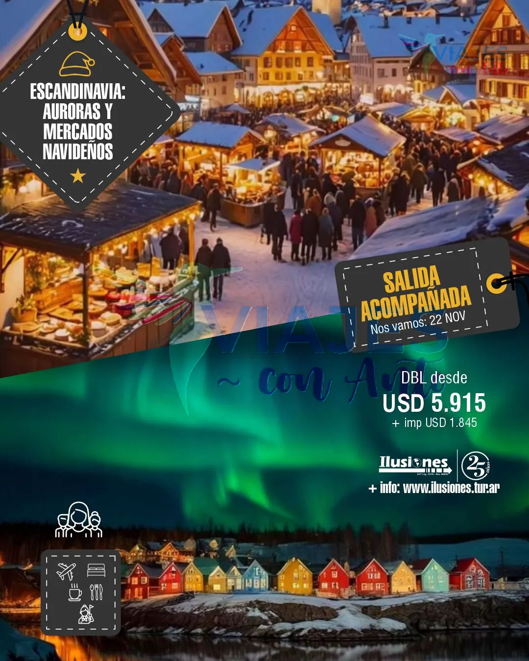 Escandinavia: Auroras y Mercados Navideños