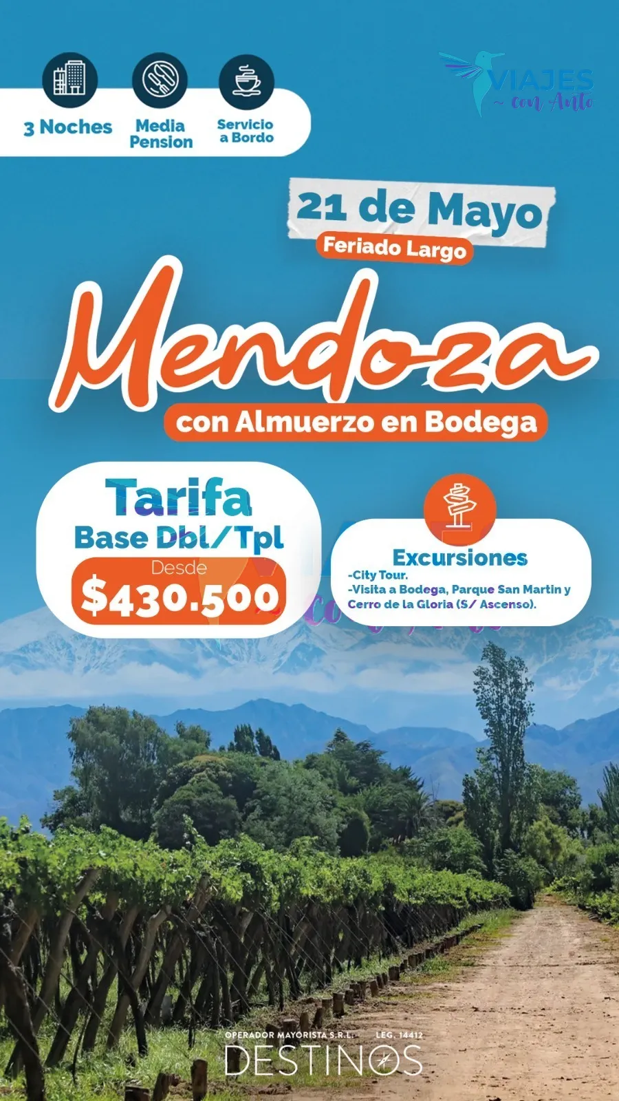 Mendoza con Almuerzo en Bodega